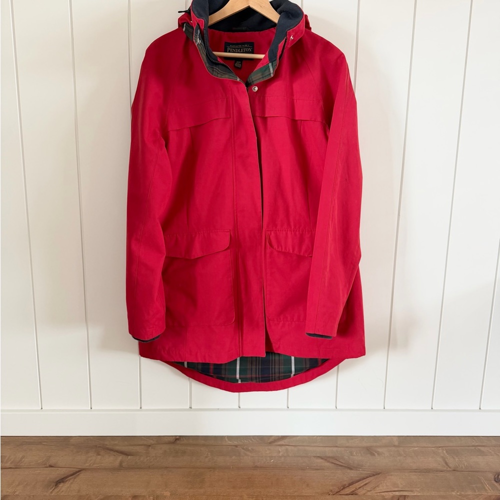 Pendleton Red Rainjacket With Plaid Lining - image 1